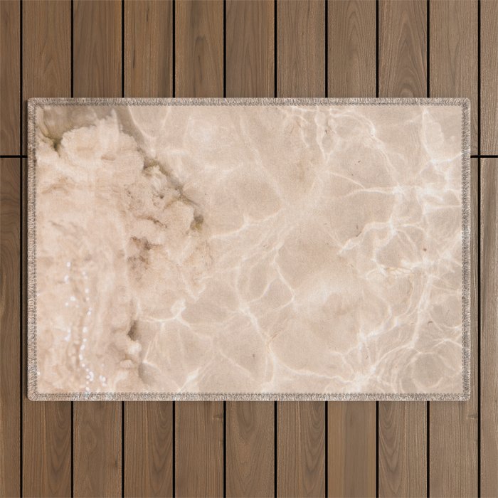 Coral Clear water | beach fine art photography | sea wave and sand Outdoor Rug Gallery Image 1