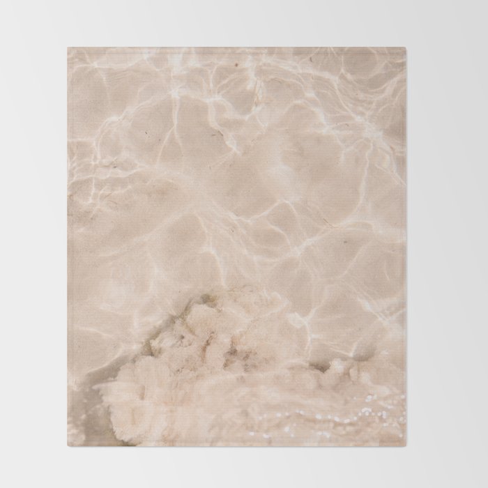 Coral Clear water | beach fine art photography | sea wave and sand Throw Blanket Gallery Image 2