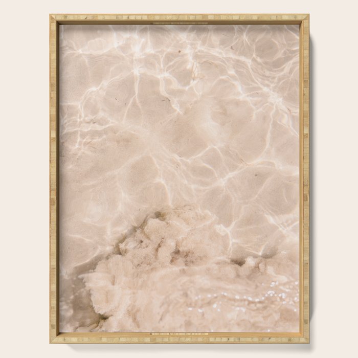 Coral Clear water | beach fine art photography | sea wave and sand Serving Tray Gallery Image 1