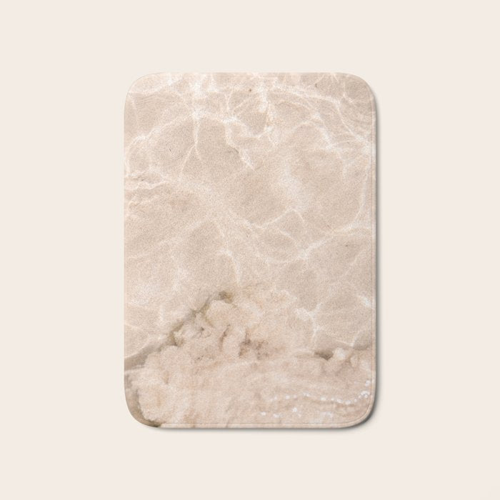 Coral Clear water | beach fine art photography | sea wave and sand Bath Mat Gallery Image 1