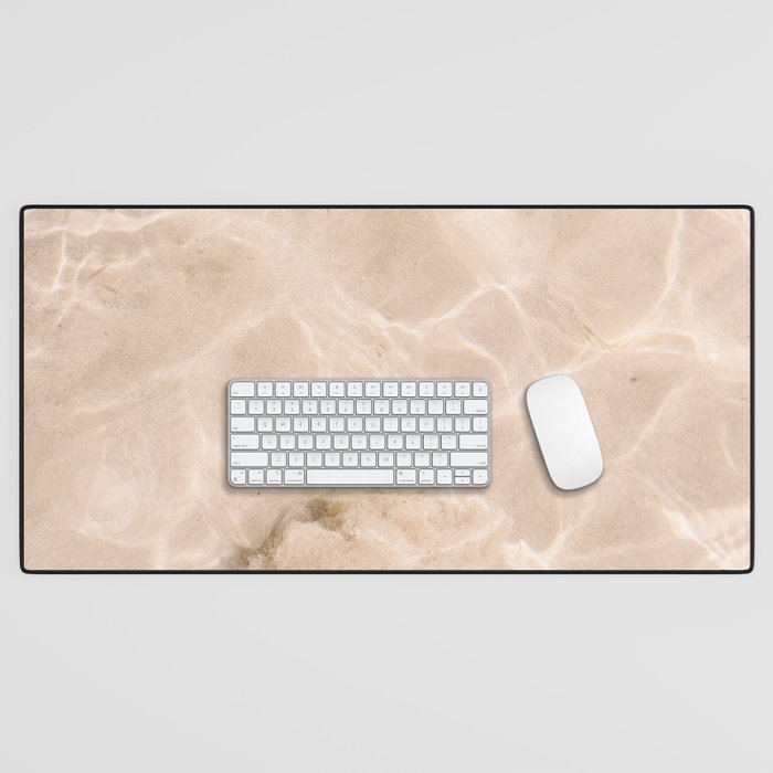 Coral Clear water | beach fine art photography | sea wave and sand Desk Mat Gallery Image 1