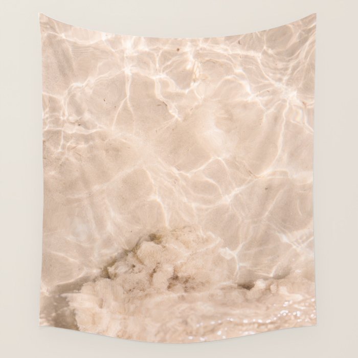 Coral Clear water | beach fine art photography | sea wave and sand Wall Tapestry Gallery Image 4
