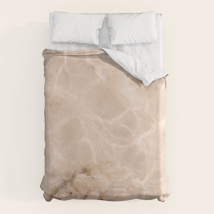 Coral Clear water | beach fine art photography | sea wave and sand Duvet Cover Gallery Image 6