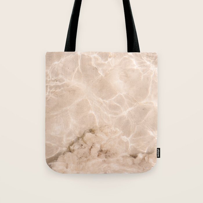 Coral Clear water | beach fine art photography | sea wave and sand Tote Bag Gallery Image 1