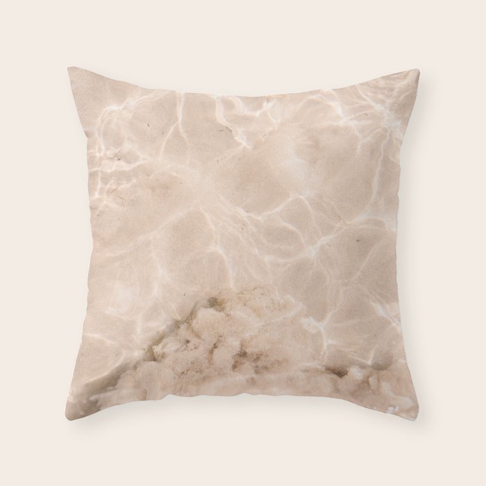 Coral Clear water | beach fine art photography | sea wave and sand Throw Pillow Gallery Image 6