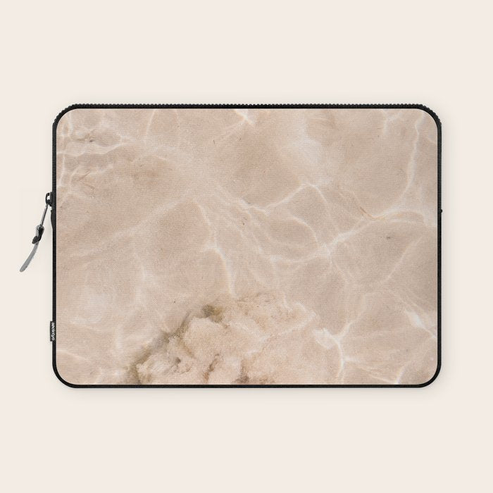Coral Clear water | beach fine art photography | sea wave and sand Laptop Sleeve Gallery Image 1