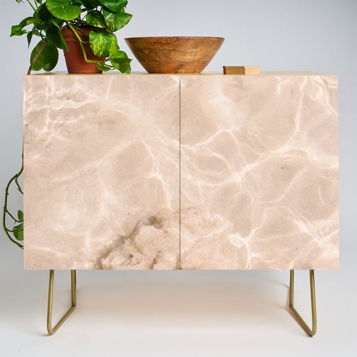 Coral Clear water | beach fine art photography | sea wave and sand Credenza Gallery Image 1