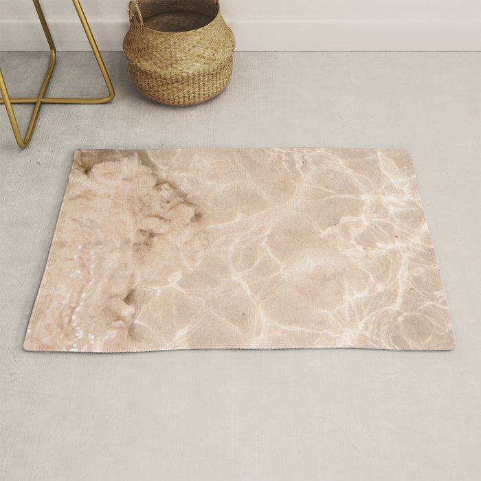 Coral Clear water | beach fine art photography | sea wave and sand Rug Gallery Image 1