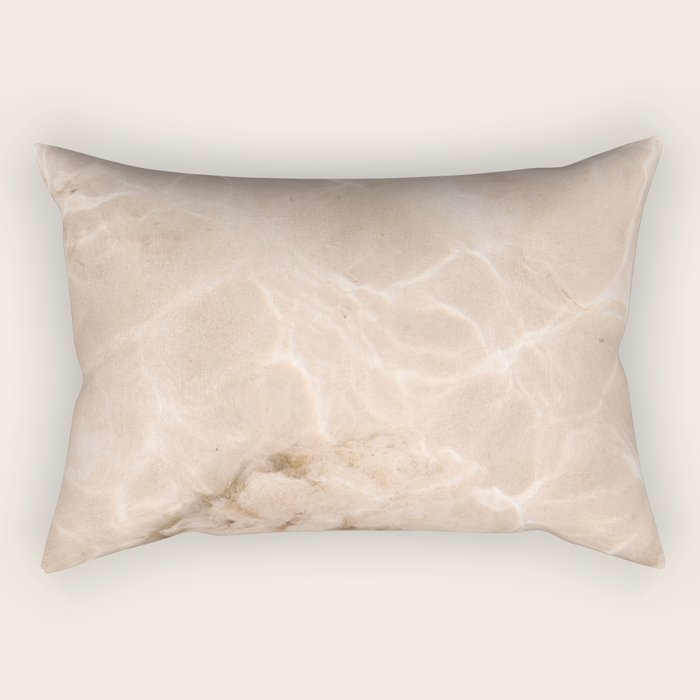 Coral Clear water | beach fine art photography | sea wave and sand Rectangular Pillow Gallery Image 2