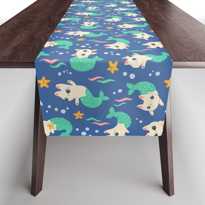 Pretty Purrmaids - Cat Mermaids Table Runner Gallery Image 1