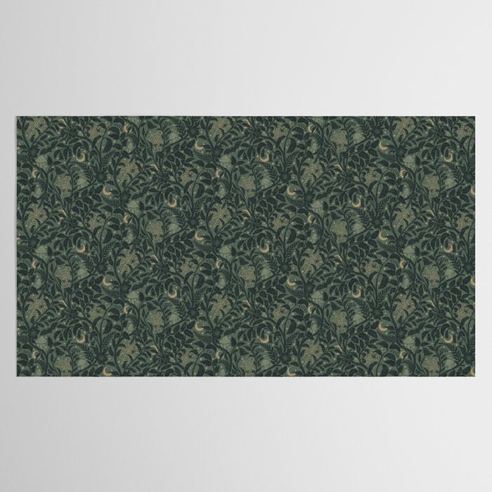 Mysterious Garden - moss green Tablecloth Gallery Image 2