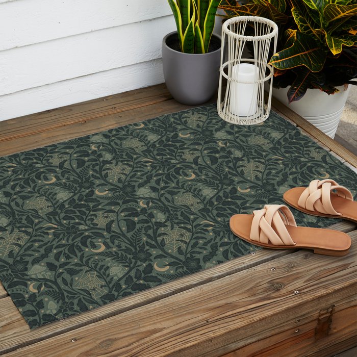 Mysterious Garden - moss green Outdoor Rug Gallery Image 2
