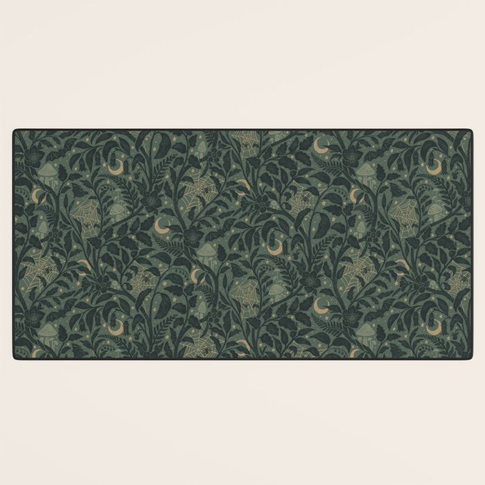 Mysterious Garden - moss green Desk Mat Gallery Image 3