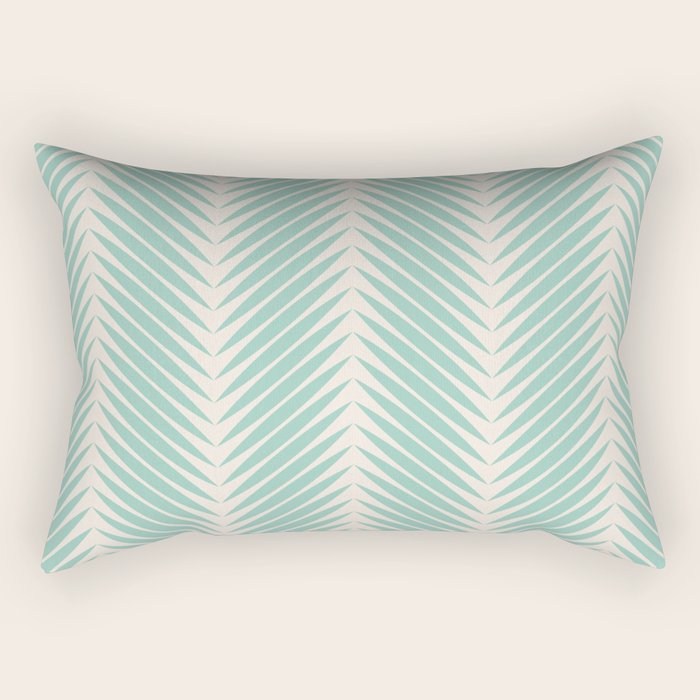 Palm Leaf Pattern - Turquoise Rectangular Pillow Gallery Image 1