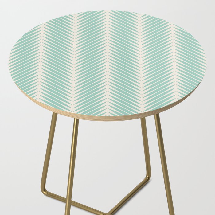 Palm Leaf Pattern - Turquoise Side Table Gallery Image 2