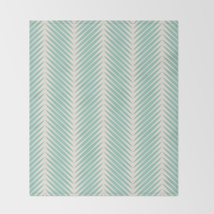 Palm Leaf Pattern - Turquoise Throw Blanket Gallery Image 2