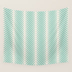 Palm Leaf Pattern - Turquoise Wall Tapestry Gallery Image 4