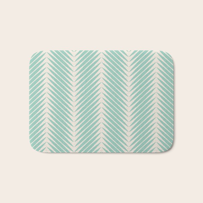 Palm Leaf Pattern - Turquoise Bath Mat Gallery Image 1