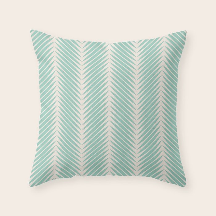 Palm Leaf Pattern - Turquoise Throw Pillow Gallery Image 6