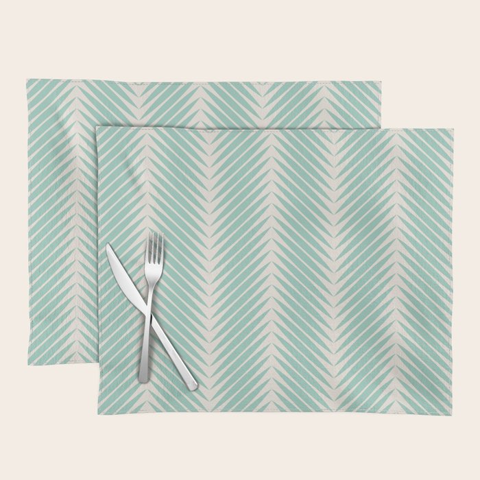 Palm Leaf Pattern - Turquoise Placemat Gallery Image 1