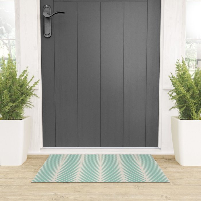 Palm Leaf Pattern - Turquoise Welcome Mat Gallery Image 3