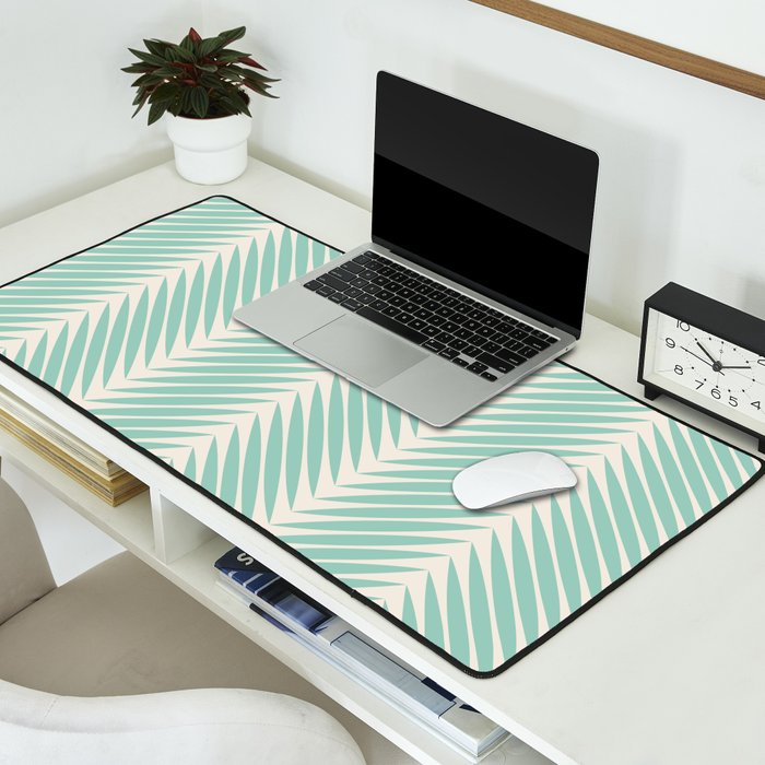 Palm Leaf Pattern - Turquoise Desk Mat Gallery Image 2