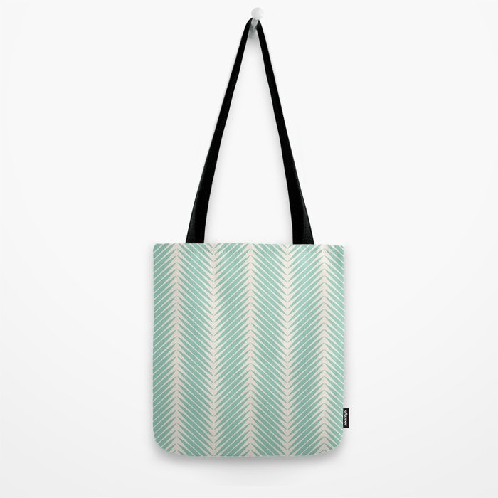 Palm Leaf Pattern - Turquoise Tote Bag Gallery Image 2