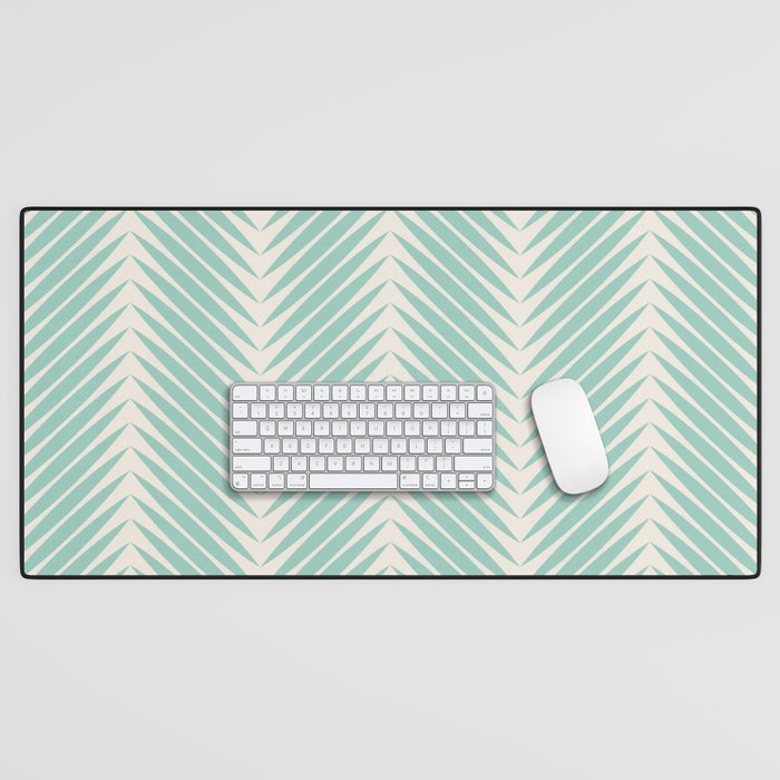 Palm Leaf Pattern - Turquoise Desk Mat Gallery Image 1
