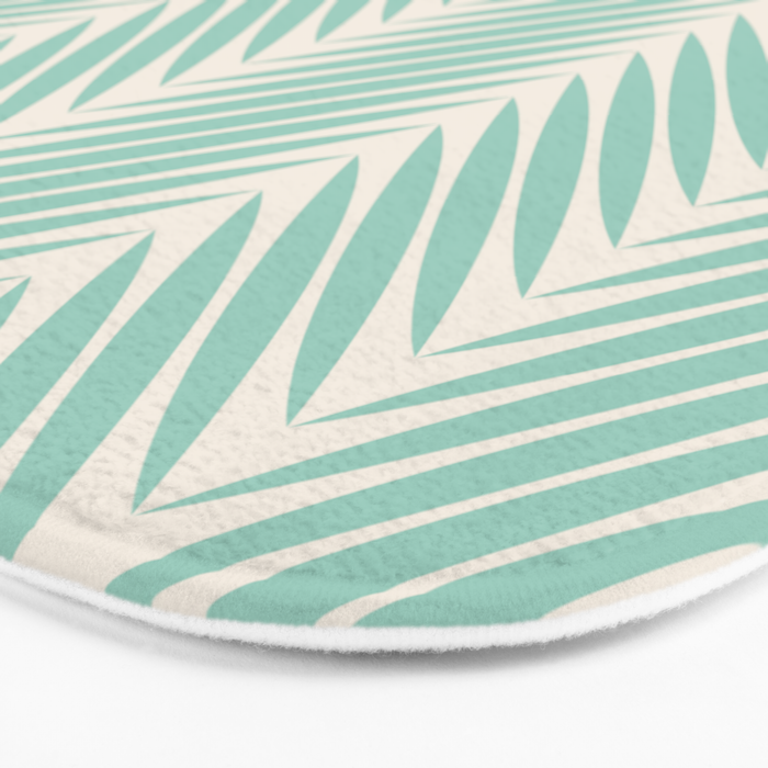 Palm Leaf Pattern - Turquoise Bath Mat Gallery Image 3