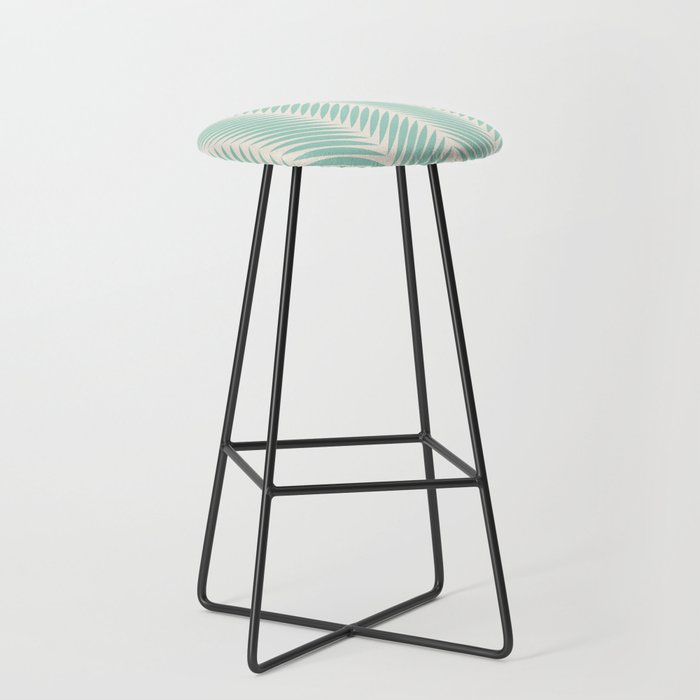Palm Leaf Pattern - Turquoise Stool Gallery Image 1