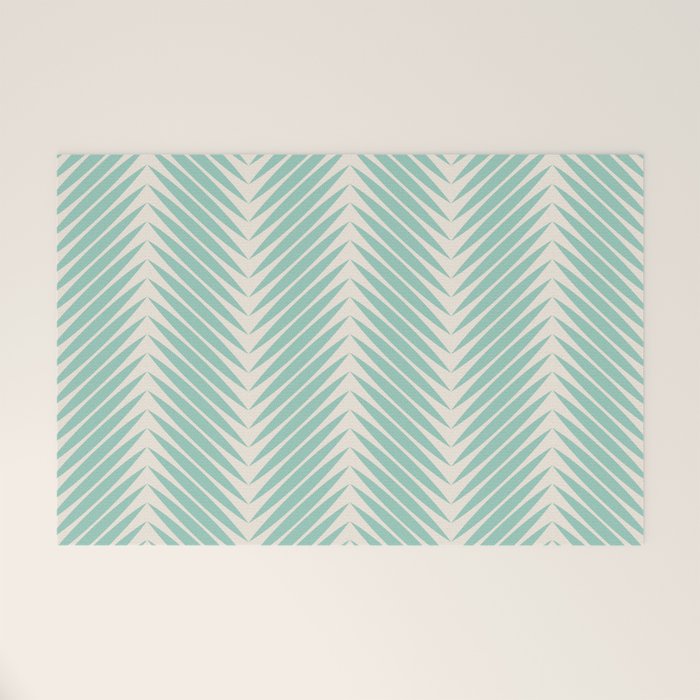 Palm Leaf Pattern - Turquoise Welcome Mat Gallery Image 1