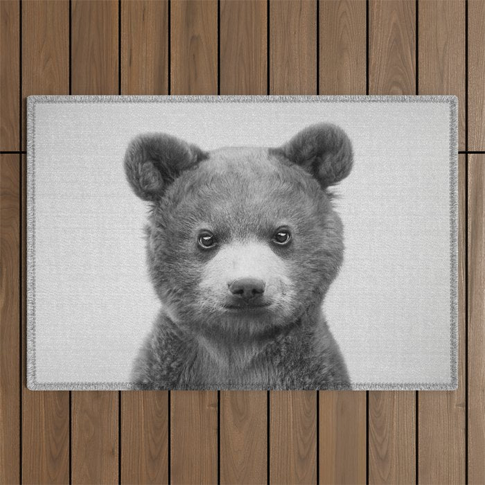 Baby Bear - Black & White Outdoor Rug Gallery Image 1