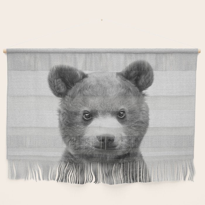 Baby Bear - Black & White Wall Hanging Gallery Image 1