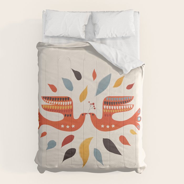 A Pair Of Festive Birds Comforter Gallery Image 1