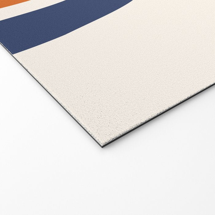 Abstract Shapes 14 in Orange and Navy Blue (Rainbow and Moon Phases Abstraction) Welcome Mat Gallery Image 2