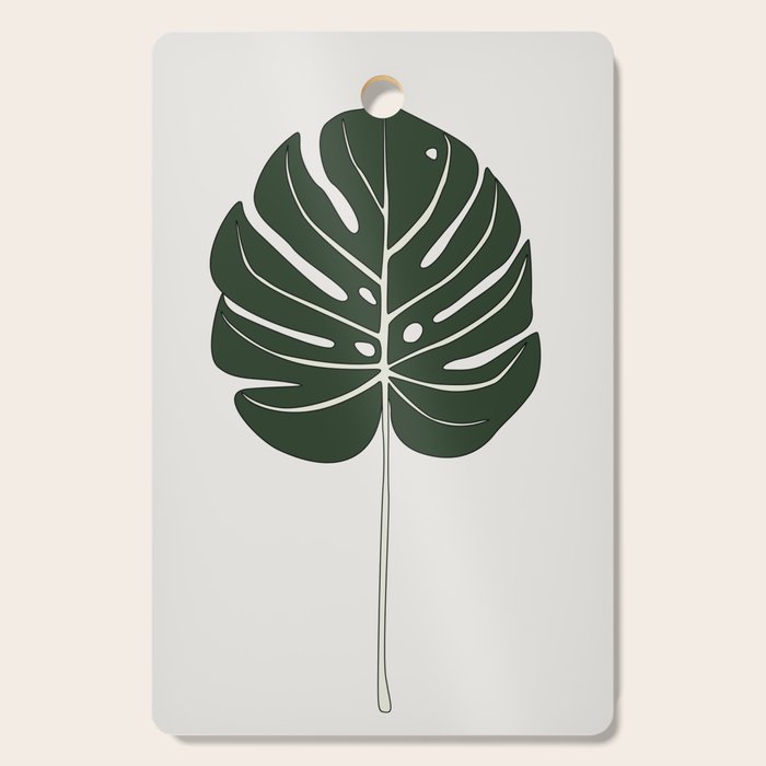 Split Philodendron Leaf Illustration Cutting Board Gallery Image 1