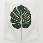 Split Philodendron Leaf Illustration Wall Tapestry Gallery Image 4