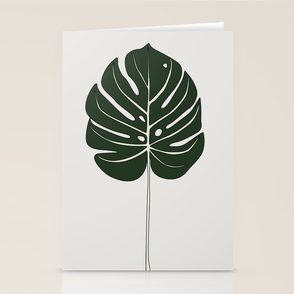 Split Philodendron Leaf Illustration Stationery Card Gallery Image 2