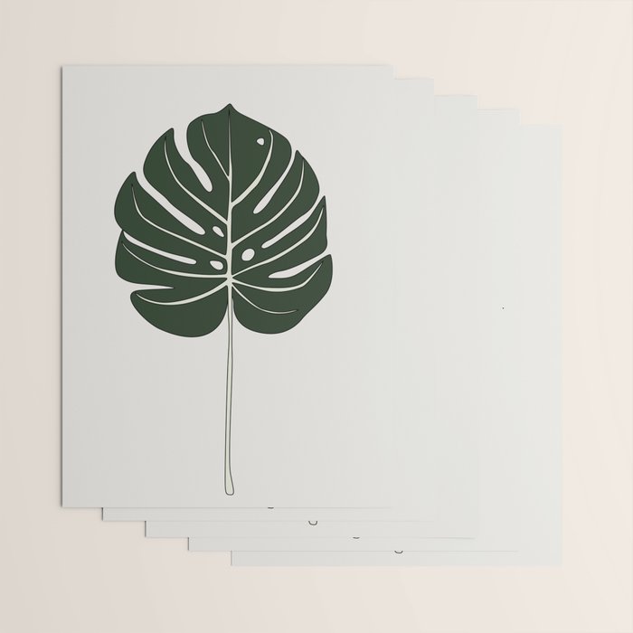 Split Philodendron Leaf Illustration Wrapping Paper Gallery Image 3