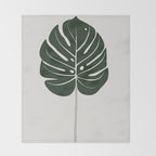 Split Philodendron Leaf Illustration Throw Blanket Gallery Image 2