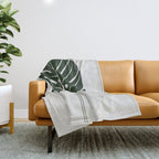 Split Philodendron Leaf Illustration Throw Blanket Gallery Image 1