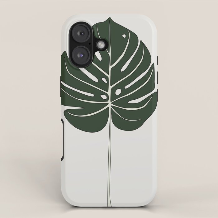 Split Philodendron Leaf Illustration iPhone Case Gallery Image 1
