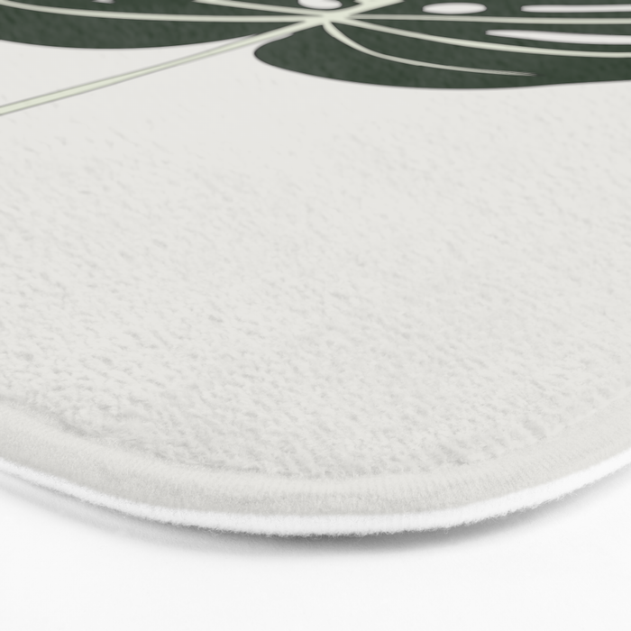 Split Philodendron Leaf Illustration Bath Mat Gallery Image 3