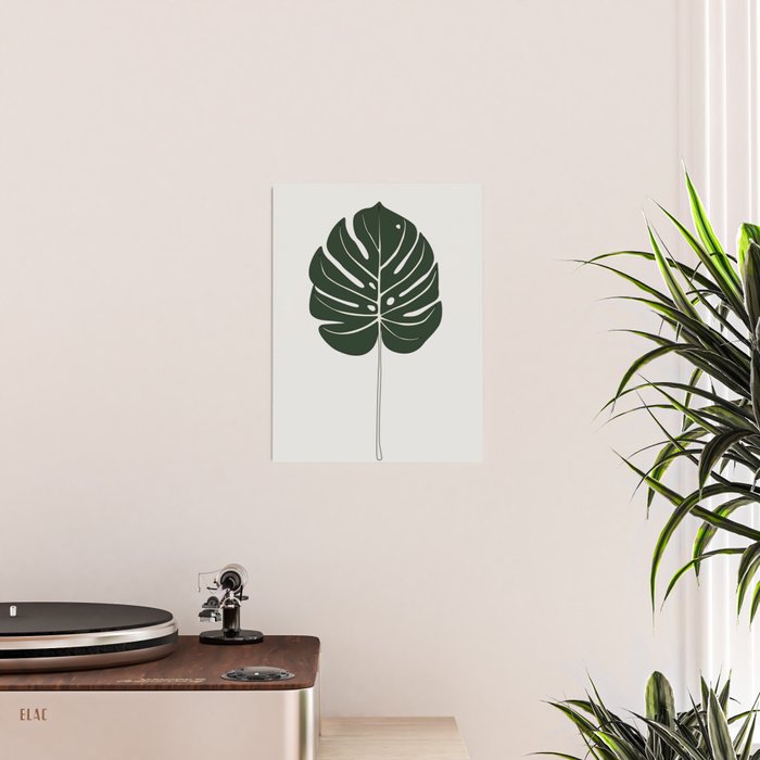 Split Philodendron Leaf Illustration Poster Gallery Image 2