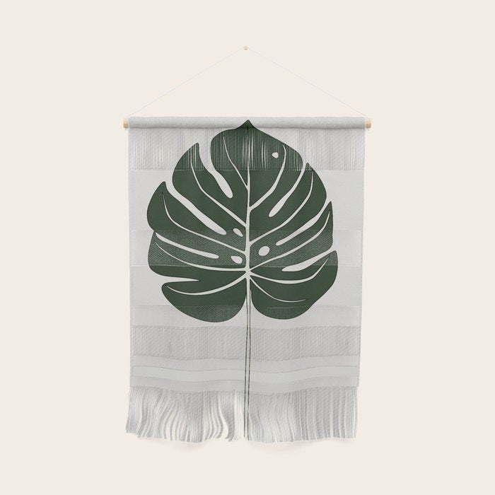 Split Philodendron Leaf Illustration Wall Hanging Gallery Image 1