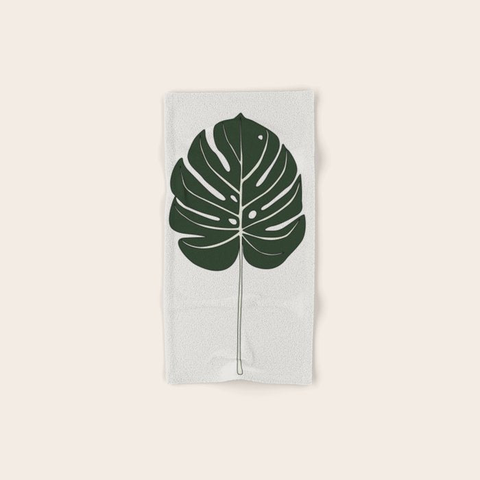 Split Philodendron Leaf Illustration Bath Towel Gallery Image 1