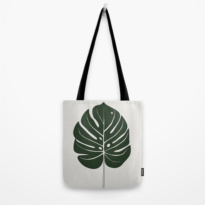 Split Philodendron Leaf Illustration Tote Bag Gallery Image 2