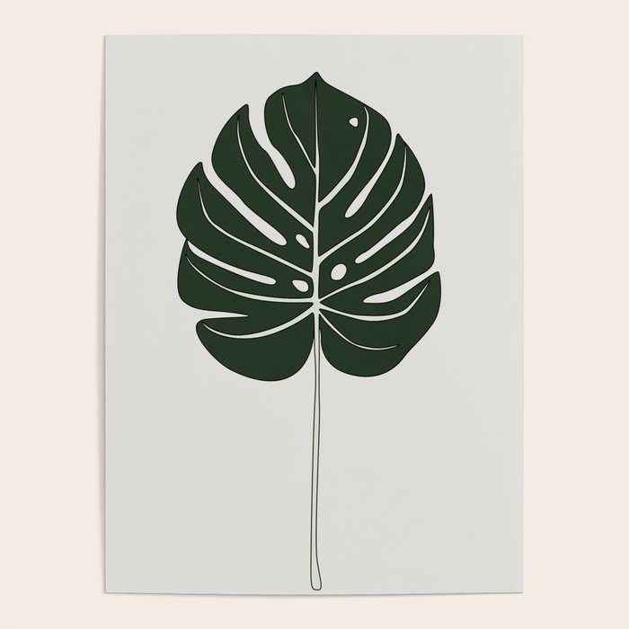 Split Philodendron Leaf Illustration Poster Gallery Image 4