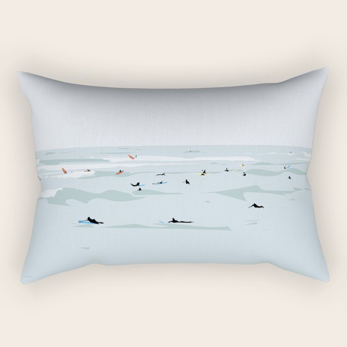 Tiny Surfers in Lima Rectangular Pillow Gallery Image 1