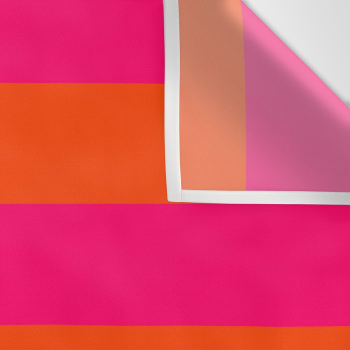 Bright Neon Pink and Orange Horizontal Cabana Tent Stripes Wall Tapestry Gallery Image 3